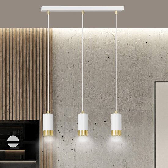 Emibig Emibig FUMIKO 3 WH/GOLD - Lampe suspendue moderne au design élégant