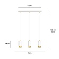 Emibig Emibig FUMIKO 3 WH/GOLD - Lampe suspendue moderne au design élégant