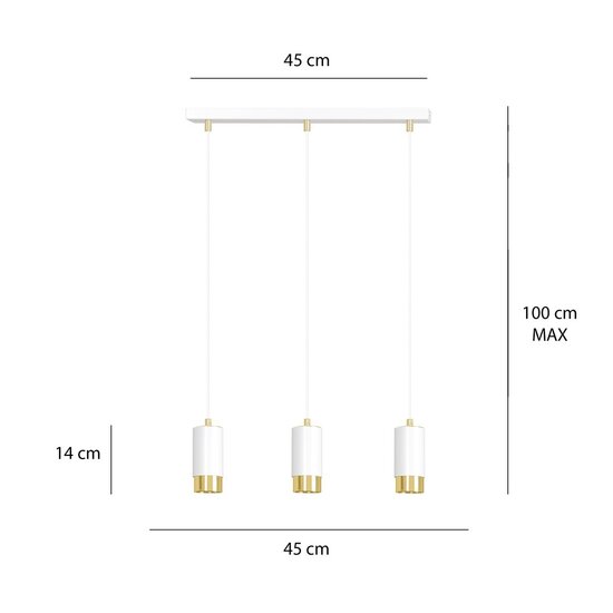 Emibig Emibig FUMIKO 3 WH/GOLD - Lampe suspendue moderne au design élégant