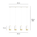 Emibig Emibig FUMIKO 4 WH/GOLD - Lampe suspendue moderne pour un look élégant