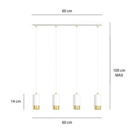 Emibig Emibig FUMIKO 4 WH/GOLD - Lampe suspendue moderne pour un look élégant