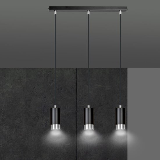 Emibig Emibig FUMIKO 3 Pendant Lamp - Modern design in black and chrome