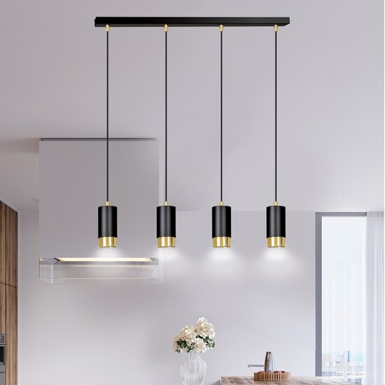 Emibig Emibig FUMIKO 4 Pendelleuchte - Modernes Design in Schwarz und Gold
