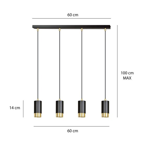 Emibig Emibig FUMIKO 4 BL/GOLD - Lampe suspendue moderne pour tous les espaces