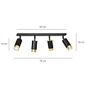 Emibig Emibig HIRO 4 Deckenlampe Schwarz/Gold - Modernes Design für jeden Raum