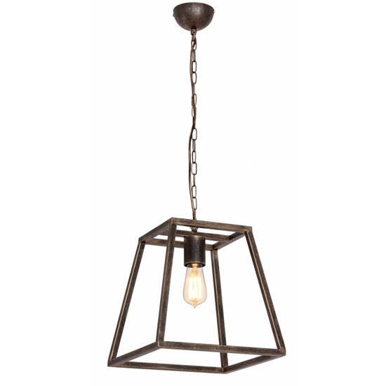 Suspension Fantasia Kago noire ou rouille, douille E27, 300mm de haut, acier, style rustique, ampoule non incluse
