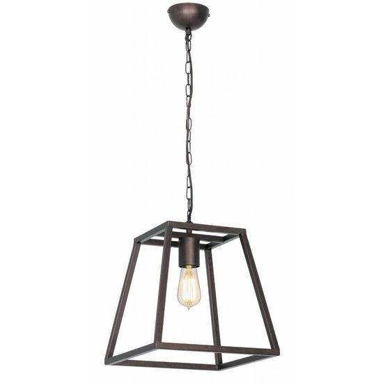 Suspension Fantasia Kago noire ou rouille, douille E27, 300mm de haut, acier, style rustique, ampoule non incluse