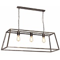 Hanging lamp black or rust rural E27x3 1000mm long