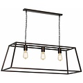 Hanglamp zwart of roest landelijk E27x3 1000mm lang