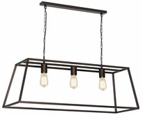 Fantasia Kago suspension noire rustique, E27x3, 100 cm de large, acier, IP20, ampoules non incl.