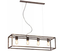 Fantasia Kago hanglamp, staal, ruggine/koper/zwart, 100 cm breed, 4x E27 fitting, IP20