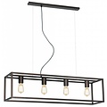 Suspension Kago Fantasia, acier, finition ruggine/cuivre/noir, 100 cm de large, 4x douille E27, IP20