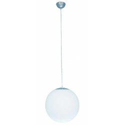 Fantasia Sphere pendant light glass ball white/brushed steel Ø400mm