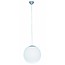 Luminaire suspendu boule verre blanc acier brossé 400mm 1200mm H