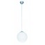 Luminaire suspendu boule verre blanc acier brossé 250 mm 1200mm H