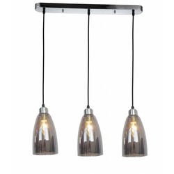 Fantasia Cabo hanglamp glas grijs conisch 3xE14 120cm