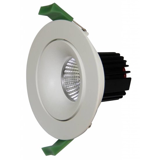 Fantasia Tetiz recessed downlight for GU10 spot, white aluminium, 106 mm diameter, 95 mm cut-out