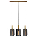 LUCIDE LUCIDE CORINA - Lámpara Colgante - 3xE27 - Negra - Ideal para crear un ambiente acogedor en interiores
