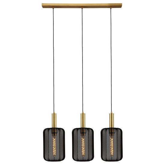 LUCIDE LUCIDE CORINA - Stijlvolle Hanglamp met 3xE27 Fitting in Zwart
