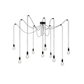 LUCIDE LUCIDE FIX - Lámpara Colgante - 10xE27 - Negra - Ideal para crear un ambiente acogedor en interiores