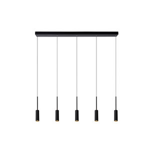 LUCIDE TUBULE - Pendelleuchte - LED - 5x7W 2700K - Schwarz