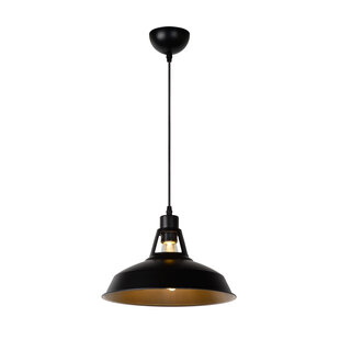LUCIDE BRASSY-BIS - Lámpara Colgante - Ø 31 cm - 1xE27 - Negra