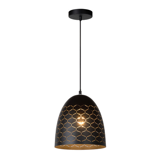 LUCIDE LUCIDE GALLA - Elegante Zwarte Hanglamp Ø 25 cm