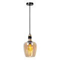 LUCIDE LUCIDE ILONA - Stijlvolle Hanglamp met Amber Glas