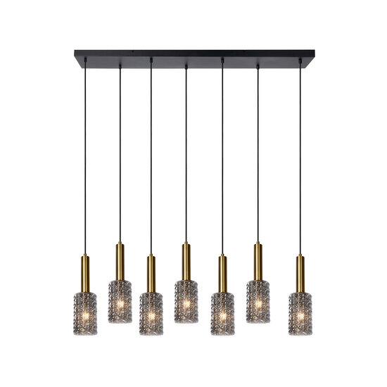 LUCIDE LUCIDE CORALIE - Elegante Hanglamp in Mat Goud en Messing