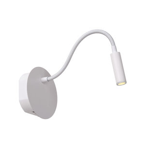 LUCIDE JOLIJN - Lampe de Lit Rechargeable - Batterie - Ø 11 cm - LED - 1x2W 3000K - Avec Système de Montage Magnétique - Blanc