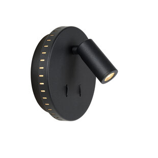 LUCIDE BENTJER - Nachttischlampe - Ø 14 cm - LED - 3000K - Schwarz