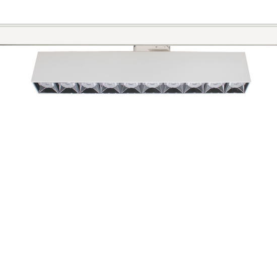 Projecteur sur rail orientable pour rail triphasé de 225 mm, 20 watts