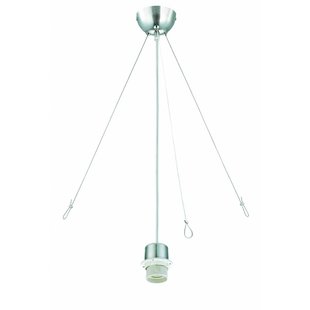 Hanging lamp brushed steel 1320mm H with extra support for lampshade fabric