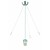Lámpara colgante de acero cepillado 1320mm H con soporte adicional para pantalla de tela