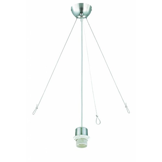 Hanglamp geborsteld staal 1320mm H met extra steun voor lampenkap stof