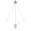 Hanging lamp brushed steel 1320mm H with extra support for lampshade fabric