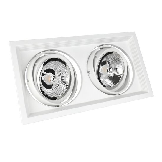 Fantasia Fantasia Barema AR111 foco empotrable cuadrado blanco, incluye AR111 LED 12,4W 2700K, 180x180 mm