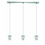 Fantasia Nina suspension 640mm de large en acier brosse, 3x douille E27, abat-jour a part