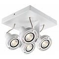 Fantasia Fantasia Ziva vierkante LED plafondlamp, dimbaar, 4x GU10 4,5W 2800K, 190x190x145mm, wit aluminium