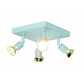 Fantasia Lámpara de techo cuadrada GU10x4 blanca, gris, bronce, vidrio 200mm - Ideal para iluminación versátil