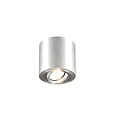 Fantasia Olala surface-mounted spot, round, brushed grey aluminum, adjustable, GU10, 90 mm, bulb not included
