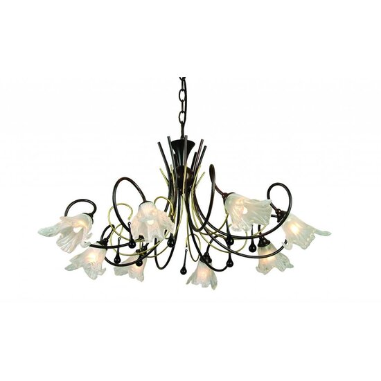 Suspension Fantasia Kiss antique noir-or, 8x G9 28W 370lm compris, Ø690mm H790mm, IP20
