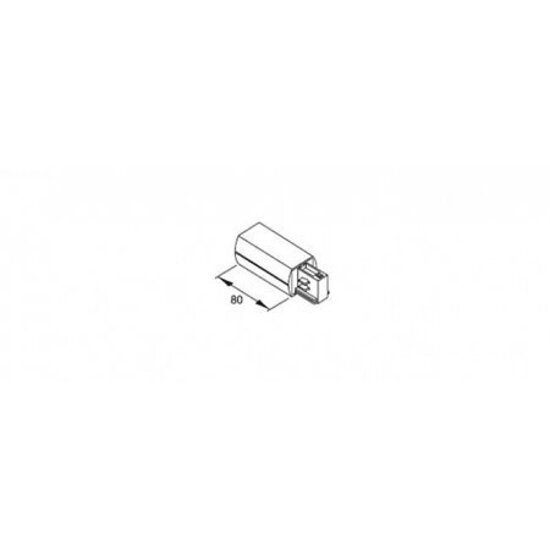 Fantasia connection power supply for track lighting, 1-phase or 3-phase, right-side mount, 80 mm, black or white
