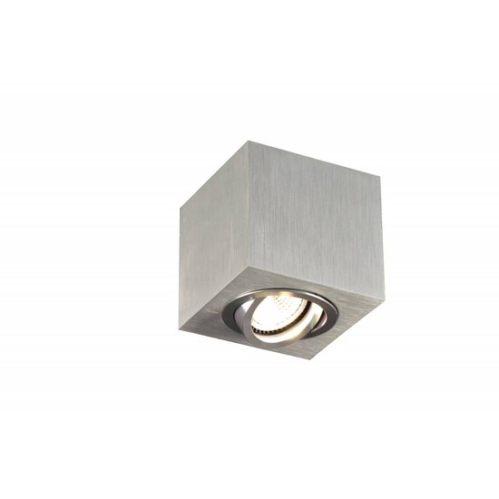 Fantasia square ceiling spot for GU10, 90x90mm, adjustable, aluminium, white, bulb not included