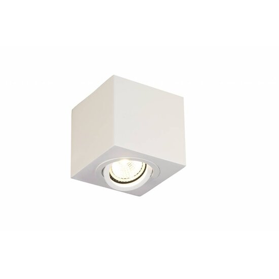 Fantasia Olala square ceiling spotlight with GU10 fitting, adjustable, brushed grey aluminium, 90 x 90 x 95mm