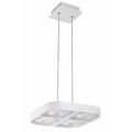 Fantasia lámpara colgante Galaxy para sobre la mesa de comedor, cuadrada 302x302mm, 4 focos LED orientables de 5W, regulable