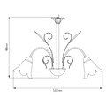 Lustre Fantasia Surya avec 3 douilles E14, structure acier blanc antique et verre, max. 40W par lampe, IP20, 587 x 401 mm