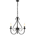 Fantasia Mark lustre à 3 points lumineux, douille E14, en acier et verre avec finition noir antique