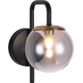 Fantasia Fantasia Tsuru wall light with 1x G9 LED bulb (2.5W, 2700K), matt black/bronze with grey glass, 195 x 210 mm, IP20