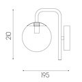 Fantasia Fantasia Tsuru wall light with 1x G9 LED bulb (2.5W, 2700K), matt black/bronze with grey glass, 195 x 210 mm, IP20